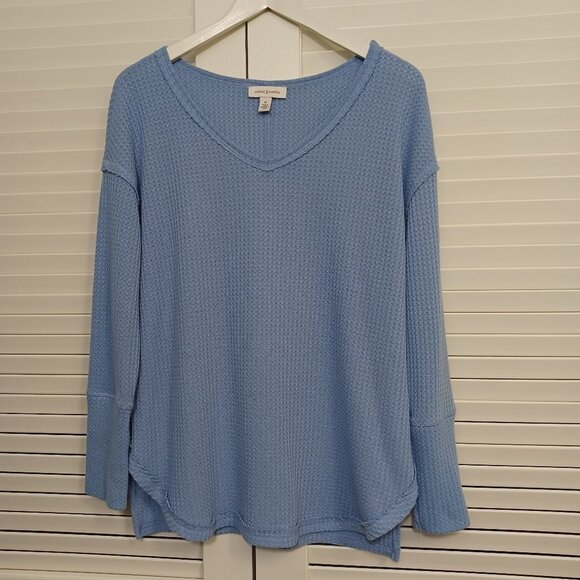 Vintage America Blue Waffle Knit‎ Thermal Tee Medium - Picture 2 of 9